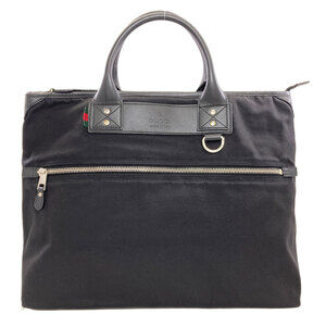 GUCCI Black Canvas Boston Bag
